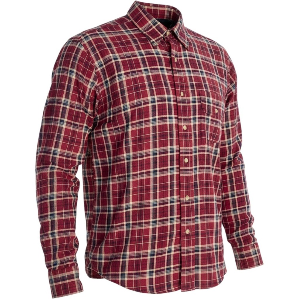 Vtg Gantella By Gant Wool Blend Flannel Shirt Mens L Red Single Stitch Hong Kong